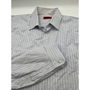 Hugo Boss Size 17.5 34 35, 44 Men lavender Striped Button-Down Pocket Shirt‎